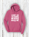 "I Can’t Go to School—My Horse Needs Me!" Hoodie